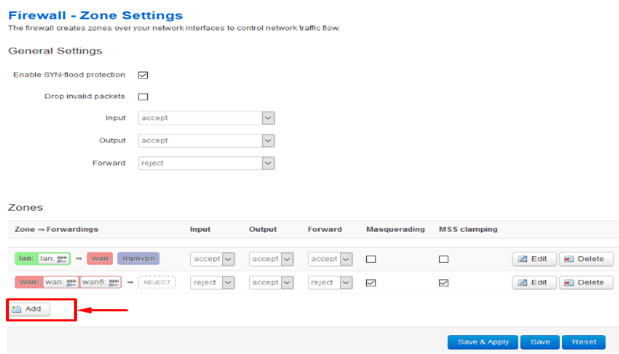 Setting Firewall Rules OpenVPN Openwrt